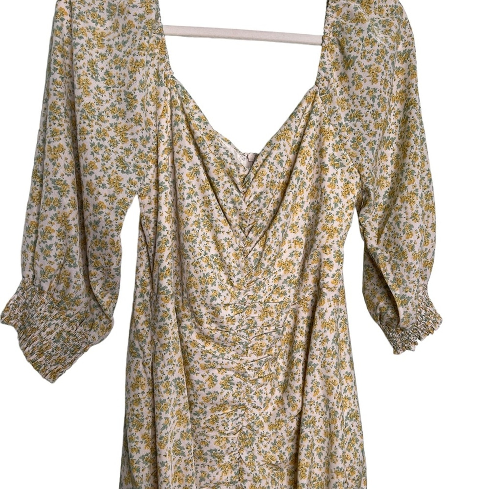Piper And Scoot Lush Savannah Floral Ruched Dress Yellow Size Xl — image 7 of 8